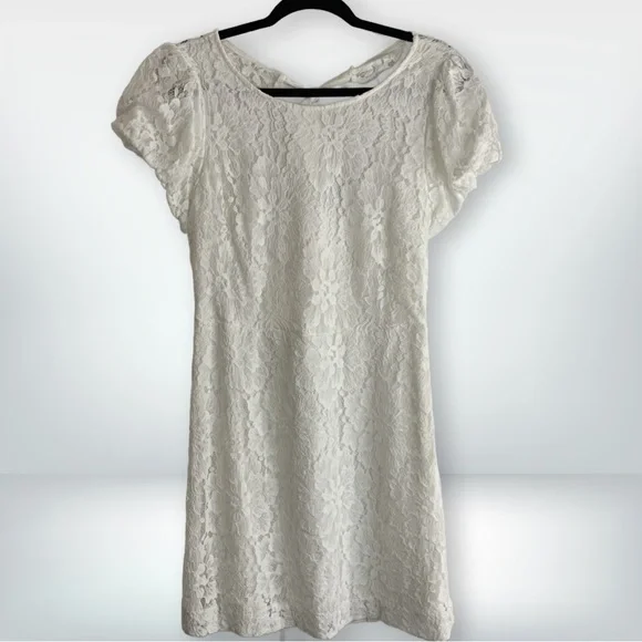 NWT Free People Hailee Lace Mini Dress in White, size L - Picture 2 of 16
